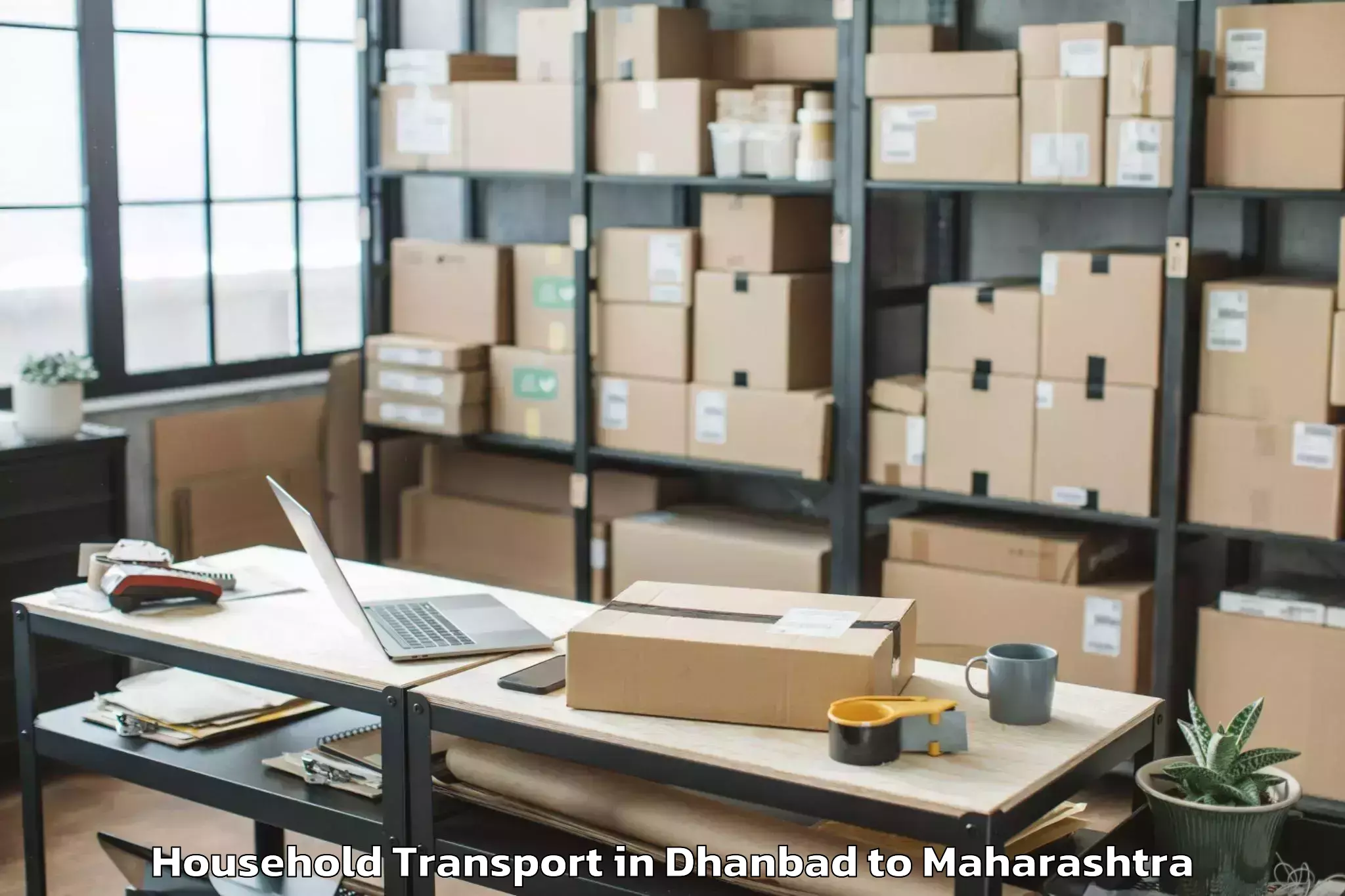 Top Dhanbad to Sironcha Household Transport Available